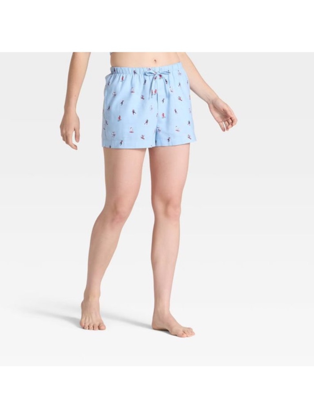 Women’s Ski Print Flannel Pajama Shorts